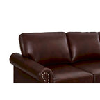 Living Room PU Sofa Set with Storage Sofa, 1+2+3 Sectional with Silver Nails and Solid Wood Legs