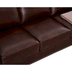 Living Room PU Sofa Set with Storage Sofa, 1+2+3 Sectional with Silver Nails and Solid Wood Legs