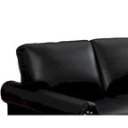 Living Room PU Sofa Set with Storage Sofa, 1+2+3 Sectional with Silver Nails and Solid Wood Legs