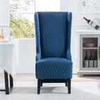Upholstered Velvet Accent Chair with High Wingback and Wooden Legs