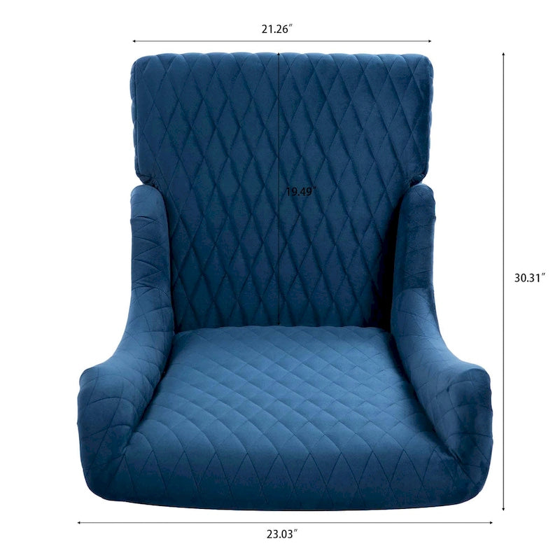 Upholstered Velvet Accent Chair with High Wingback and Wooden Legs