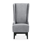 Upholstered Velvet Accent Chair with High Wingback and Wooden Legs