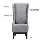 Upholstered Velvet Accent Chair with High Wingback and Wooden Legs