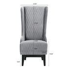 Upholstered Velvet Accent Chair with High Wingback and Wooden Legs