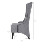 Upholstered Velvet Accent Chair with High Wingback and Wooden Legs
