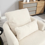 White Teddy 32.68 Upholstered 360 Swivel Barrel Chair with Metal Base