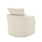 White Teddy 32.68 Upholstered 360 Swivel Barrel Chair with Metal Base