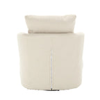 White Teddy 32.68 Upholstered 360 Swivel Barrel Chair with Metal Base