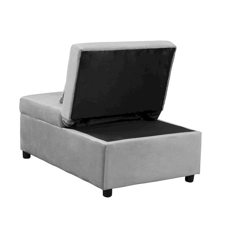 Folding Ottoman Sofa Bed-Gray