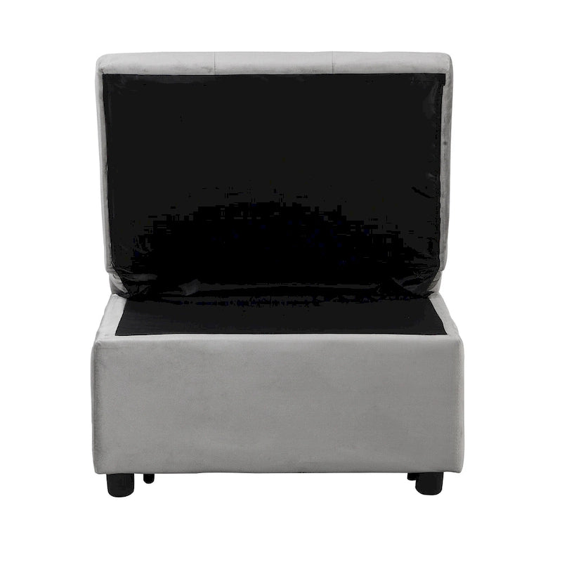 Folding Ottoman Sofa Bed-Gray