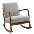 Grey Modern 25.3 High Back Rocking Chair with Solid Wood Base