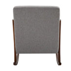 Grey Modern 25.3 High Back Rocking Chair with Solid Wood Base