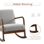 Grey Modern 25.3 High Back Rocking Chair with Solid Wood Base