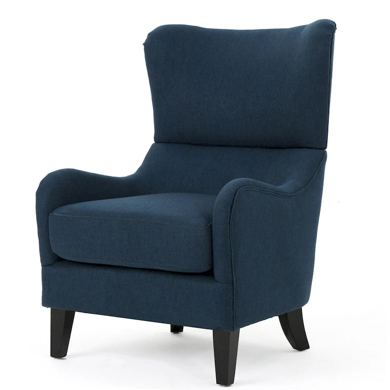 Navy Blue 27 High Back Accent Chair with Wing Back