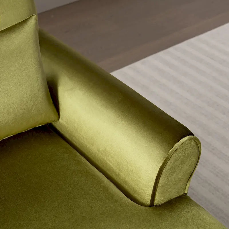 37.8 Velvet Accent Chair with Ergonomic Lumbar Support