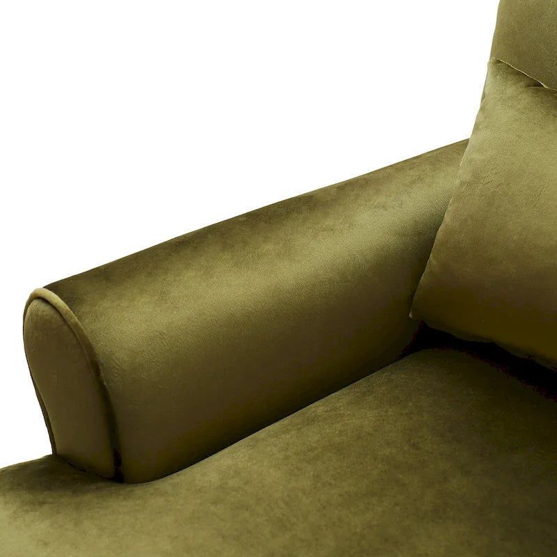 37.8 Velvet Accent Chair with Ergonomic Lumbar Support