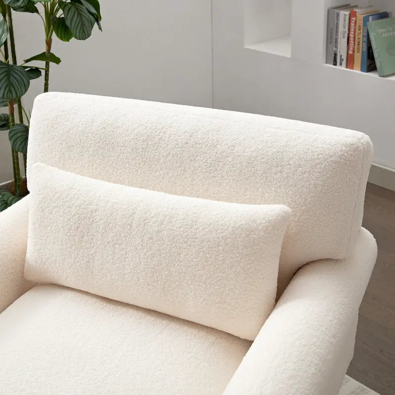 37.8 Velvet Accent Chair with Ergonomic Lumbar Support