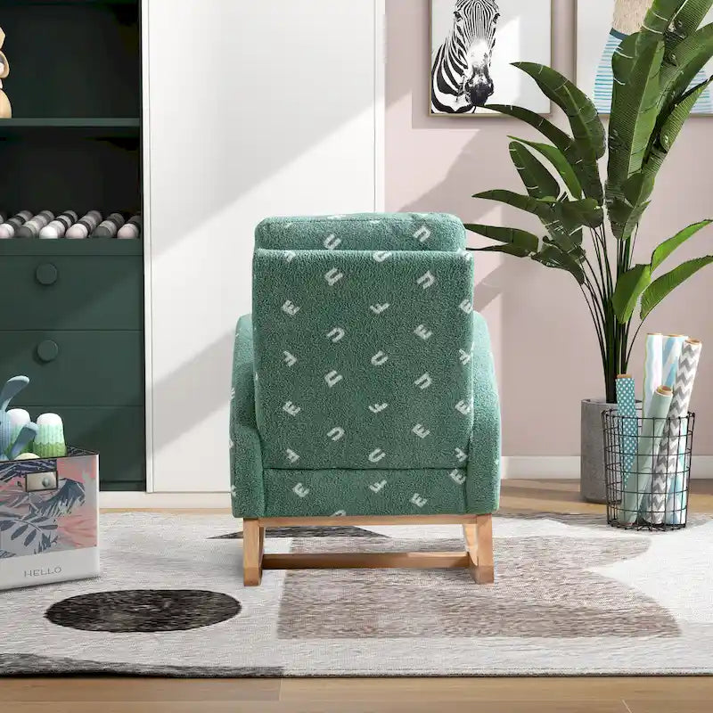26.8 Upholstered High Back Rocking Chair with Side Pocket