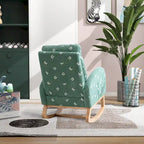 26.8 Upholstered High Back Rocking Chair with Side Pocket