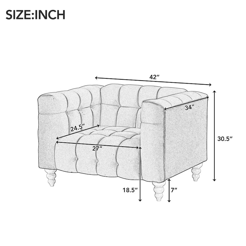 Dutch Fluff Upholstered Sofa