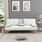 66.1 PVC Loveseat Sofa Bed with Wood Frame and Stainless Legs