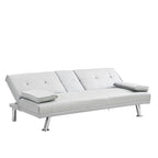 66.1 PVC Loveseat Sofa Bed with Wood Frame and Stainless Legs