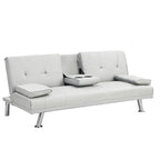 66.1 PVC Loveseat Sofa Bed with Wood Frame and Stainless Legs