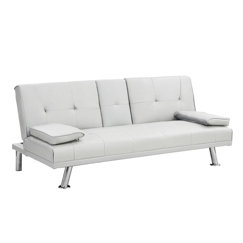 66.1 PVC Loveseat Sofa Bed with Wood Frame and Stainless Legs
