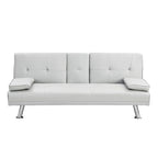 66.1 PVC Loveseat Sofa Bed with Wood Frame and Stainless Legs