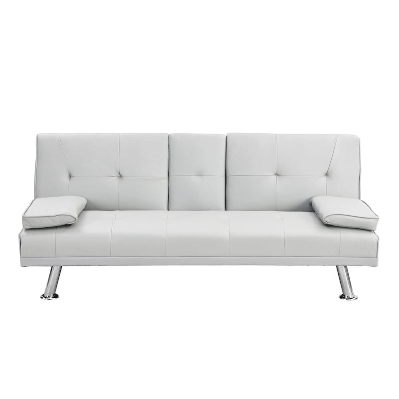 66.1 PVC Loveseat Sofa Bed with Wood Frame and Stainless Legs