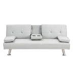 66.1 PVC Loveseat Sofa Bed with Wood Frame and Stainless Legs