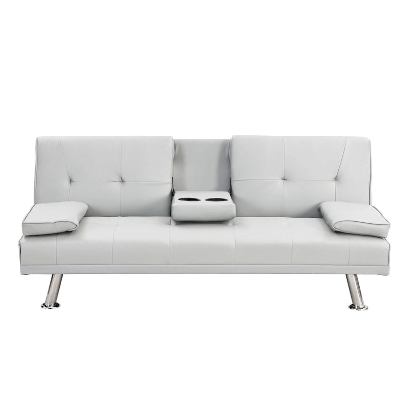 66.1 PVC Loveseat Sofa Bed with Wood Frame and Stainless Legs