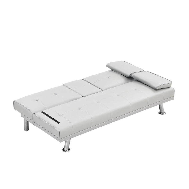 66.1 PVC Loveseat Sofa Bed with Wood Frame and Stainless Legs