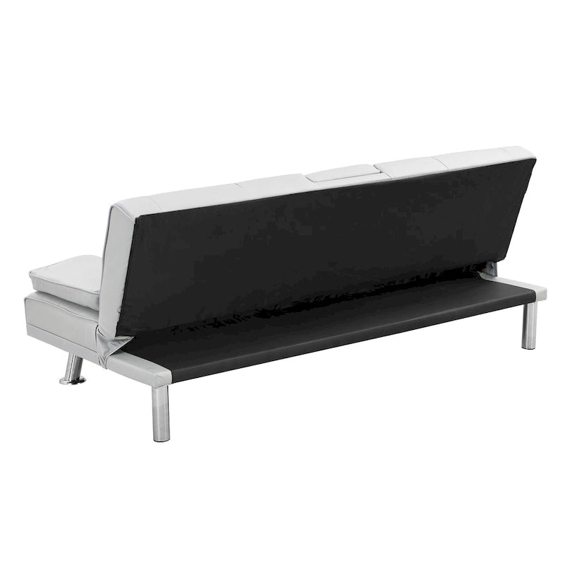 66.1 PVC Loveseat Sofa Bed with Wood Frame and Stainless Legs