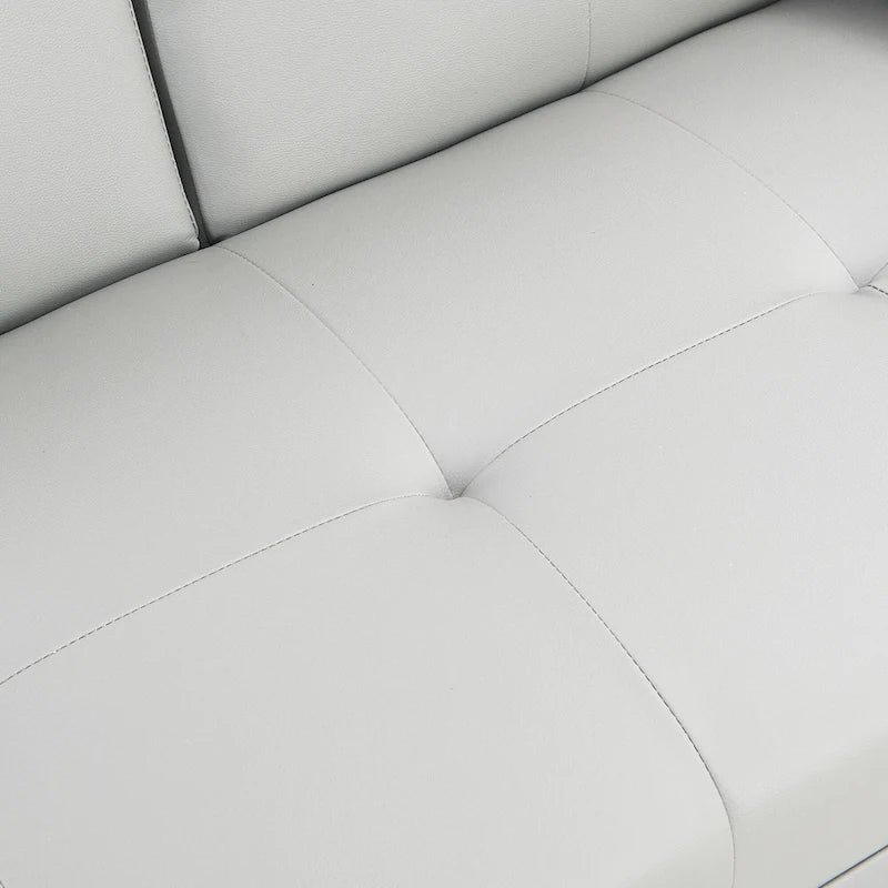 66.1 PVC Loveseat Sofa Bed with Wood Frame and Stainless Legs