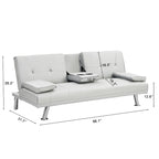 66.1 PVC Loveseat Sofa Bed with Wood Frame and Stainless Legs