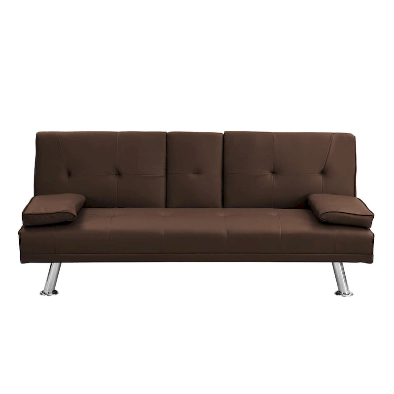 66.1 PVC Loveseat Sofa Bed with Wood Frame and Stainless Legs