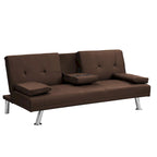 66.1 PVC Loveseat Sofa Bed with Wood Frame and Stainless Legs