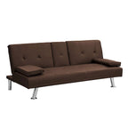 66.1 PVC Loveseat Sofa Bed with Wood Frame and Stainless Legs