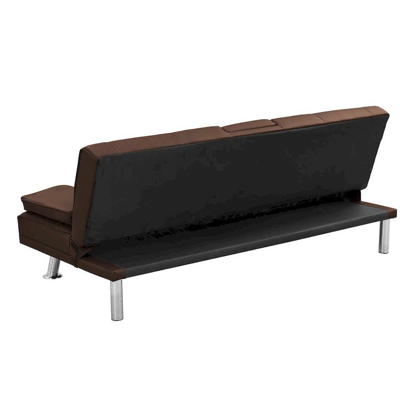 66.1 PVC Loveseat Sofa Bed with Wood Frame and Stainless Legs