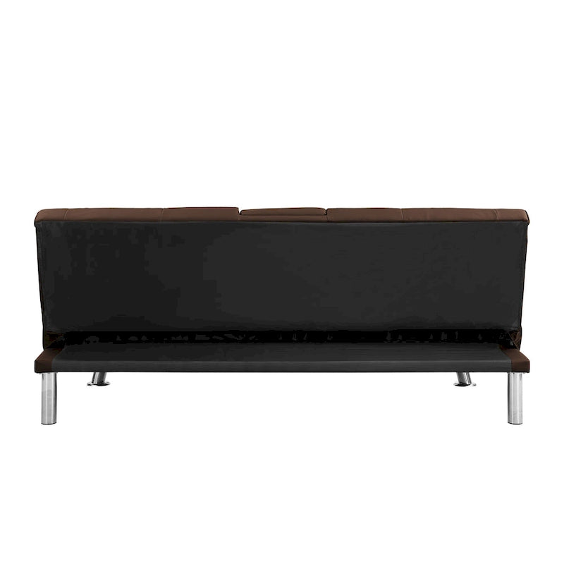 66.1 PVC Loveseat Sofa Bed with Wood Frame and Stainless Legs