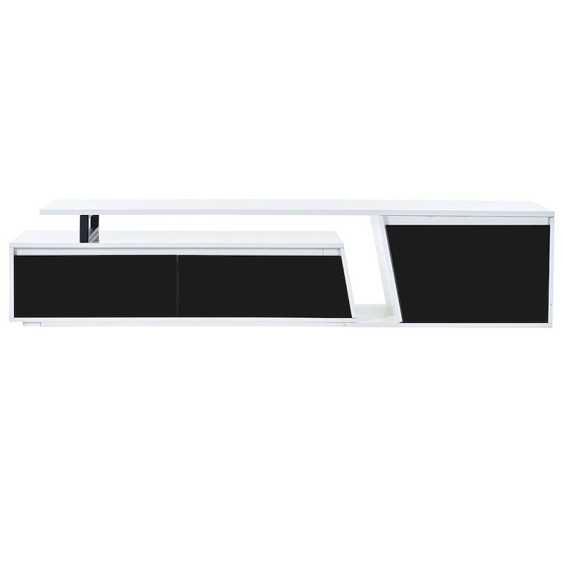 White Modern Extendable TV Stand for 100 TVs