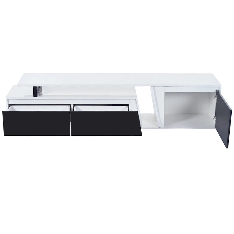 White Modern Extendable TV Stand for 100 TVs
