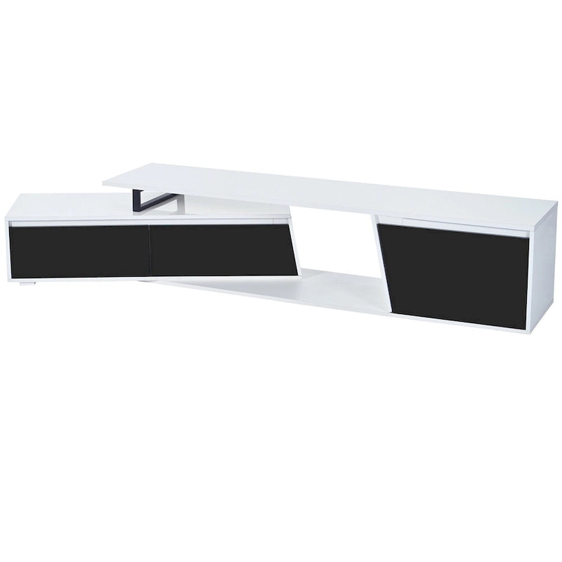 White Modern Extendable TV Stand for 100 TVs