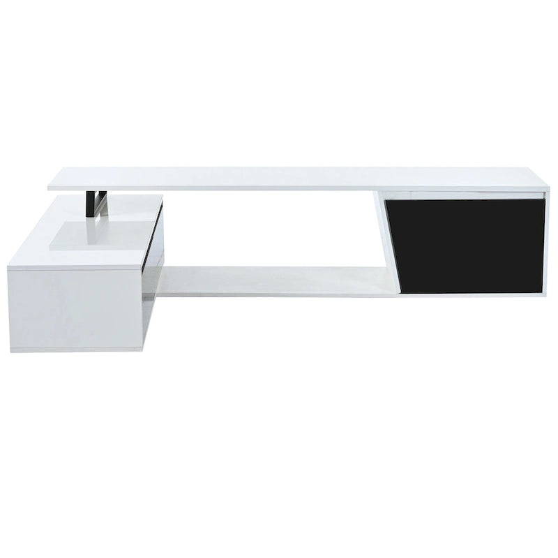 White Modern Extendable TV Stand for 100 TVs