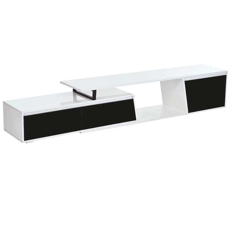 White Modern Extendable TV Stand for 100 TVs