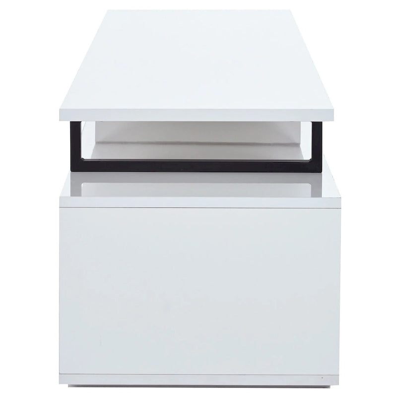 White Modern Extendable TV Stand for 100 TVs