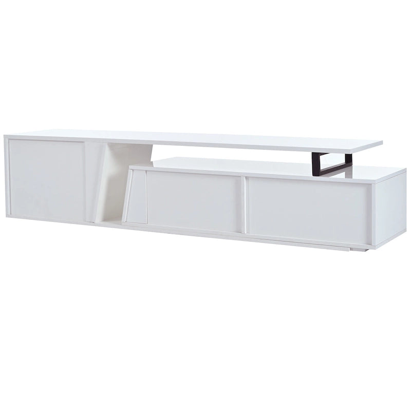 White Modern Extendable TV Stand for 100 TVs