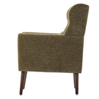 Olive Green 24.21 Button Tufted Arm Chair with Wood Legs