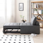 39 Faux Leather Single Ottoman Pull-Out Sofa Bed with Adjustable Backrest
